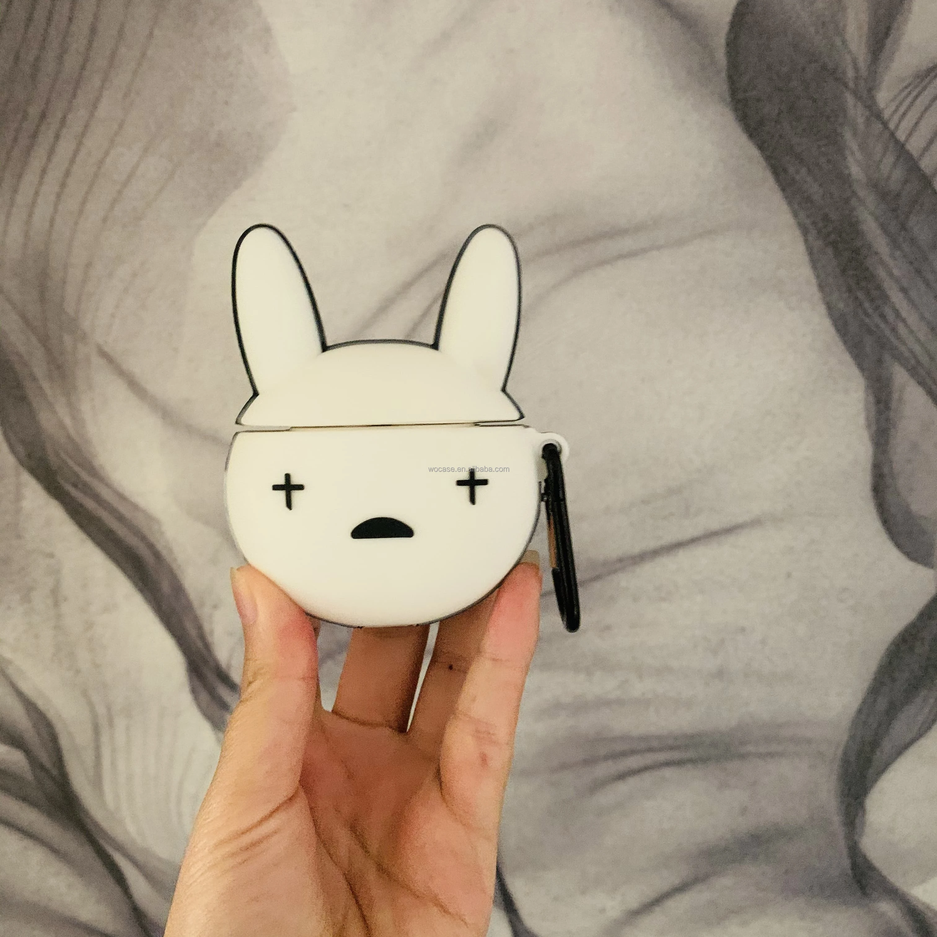

Hot Earphone Case Cover Silicone wireless headset for Apple airpods Bad Bunny Rabbit 3D Protective Headphone Housing