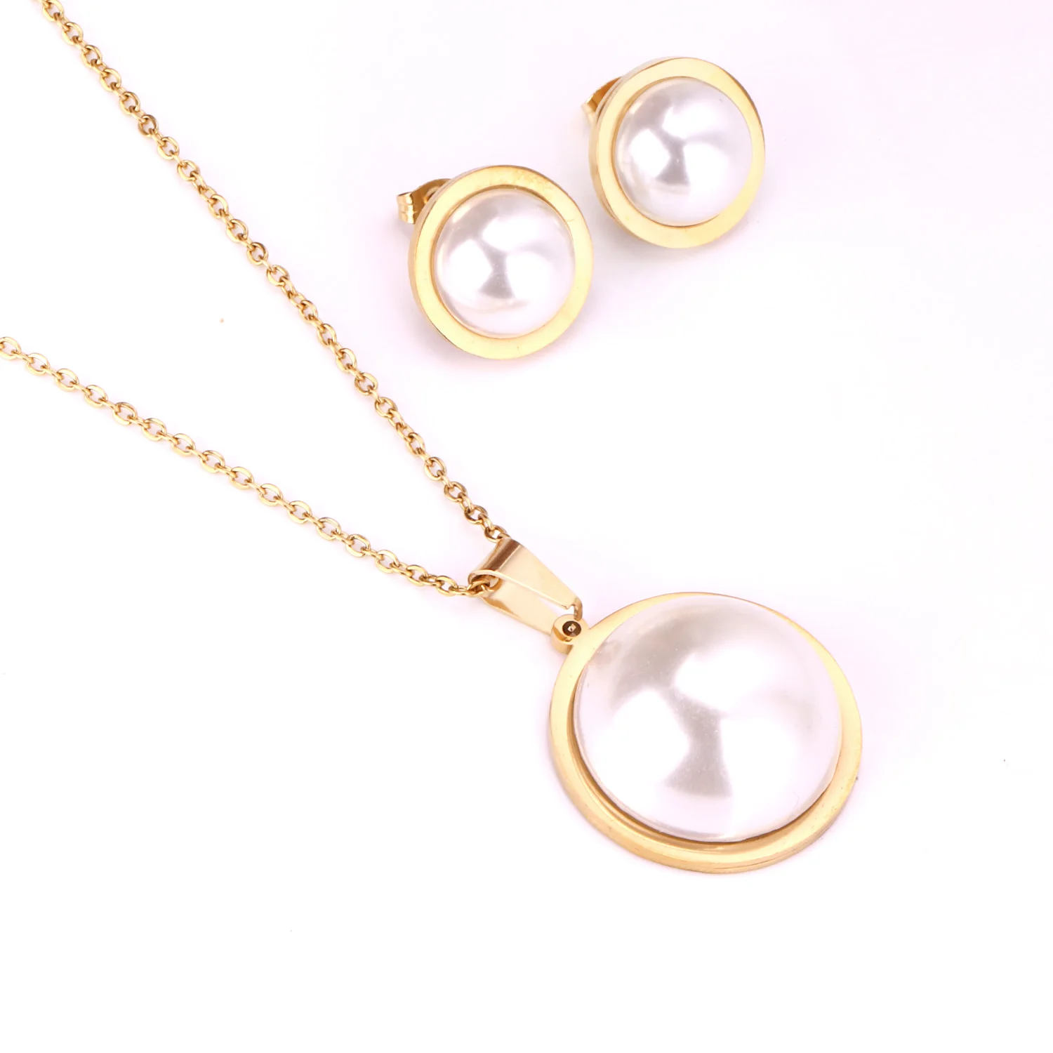 

Dubai Jewelry Sets Pearl Earrings and Necklace Gold Jewelry Sets Women Accessories, Gold and silver