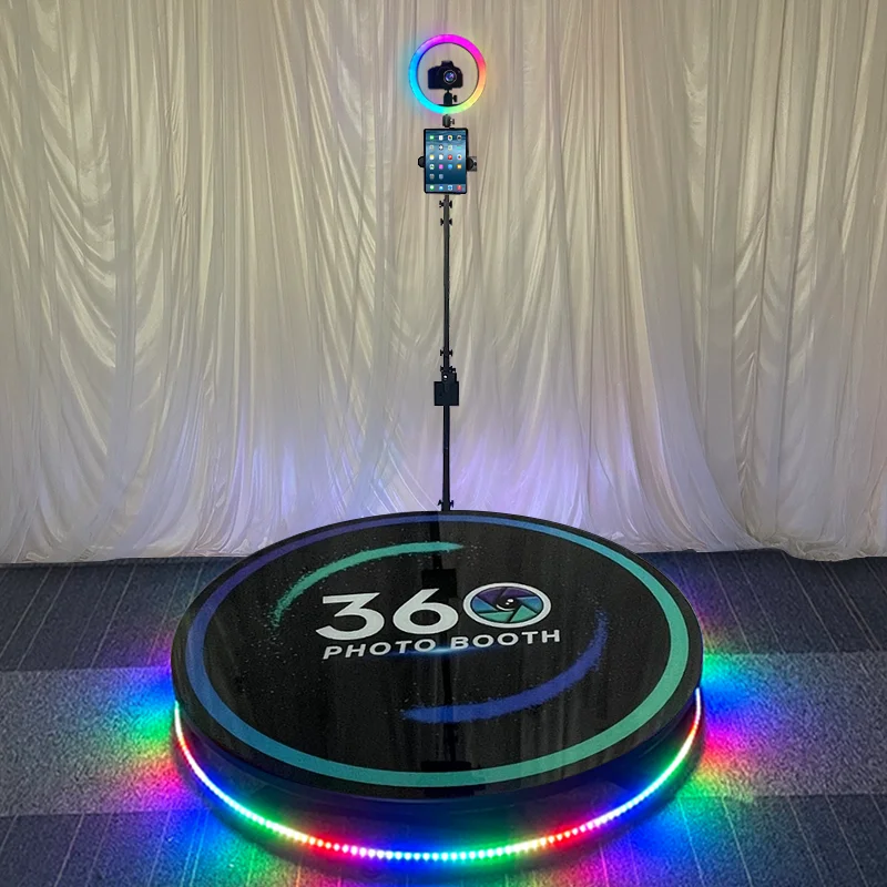 

360 degre portable photo booth fill light machine big 360 photo booth pour 7 personnes with flight case