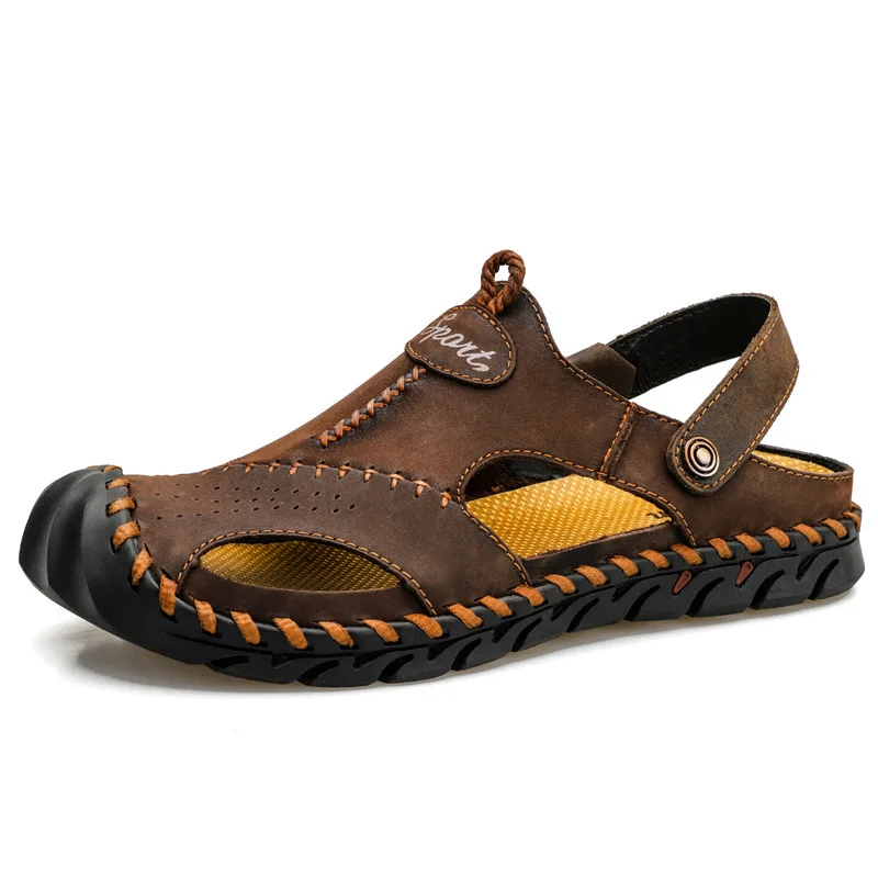 

New Summer Beach Outdoor Casual Shoes Men's Non slip Leather Sandals