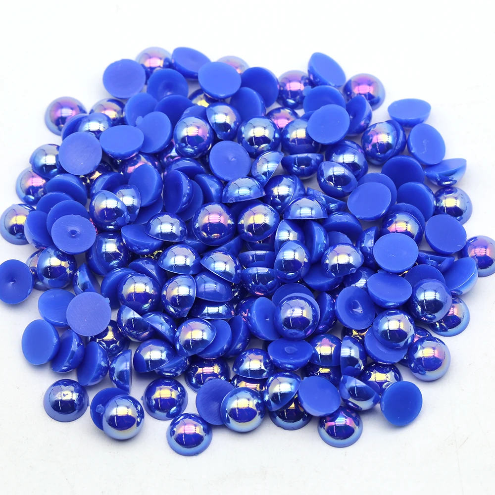 

Factory Price 1.5mm-20mm Full Colors Loose Abs Imitation Half Sapphire Ab Pearls For Clothing