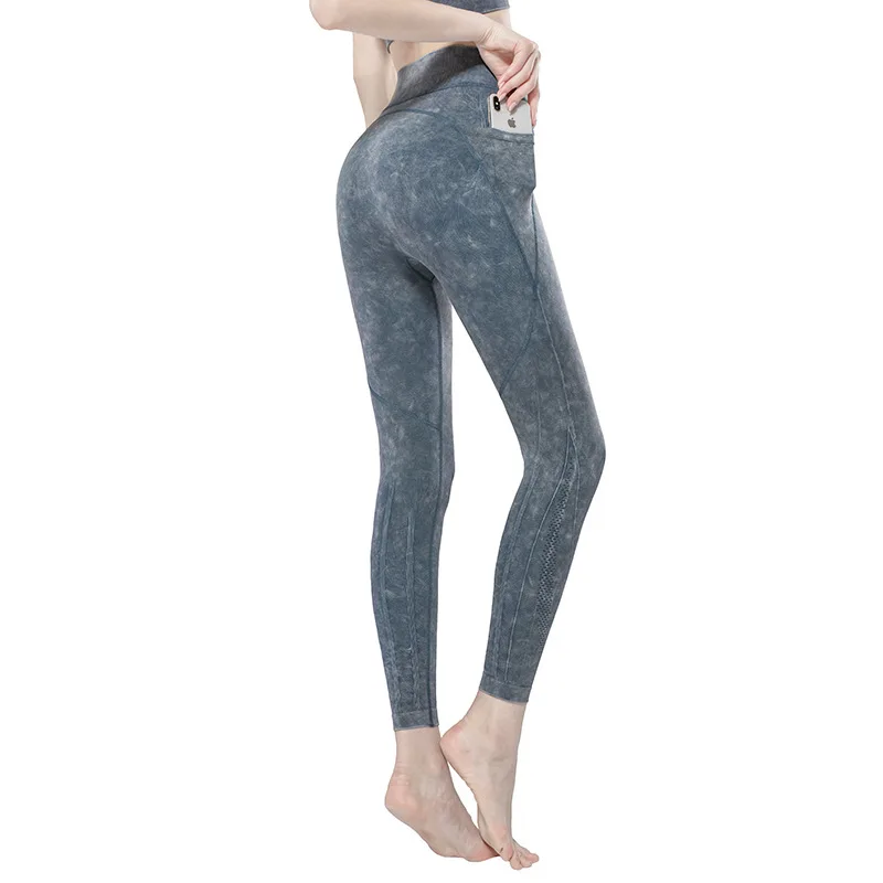 

Hot-selling high-elastic sports tights breathable sexy fitness pants women's running sports seamless yoga pants pockets