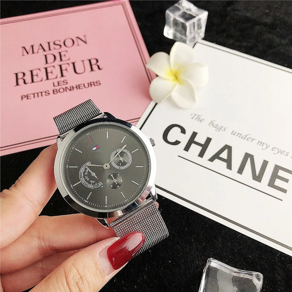 

wrist watch women lady stainless steel mesh watch band women brand wristwatch metal premium best waterproof watches, Black