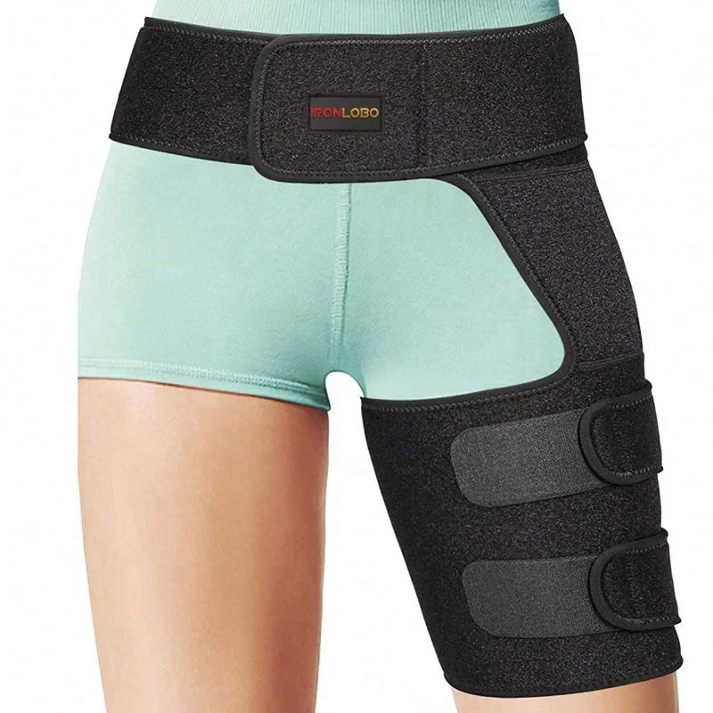 

Hip Brace Groin & Thigh Support Compression Wrap Hip Flexor Recovery, Injury and Sprain Relief., Black/blue/pink/green