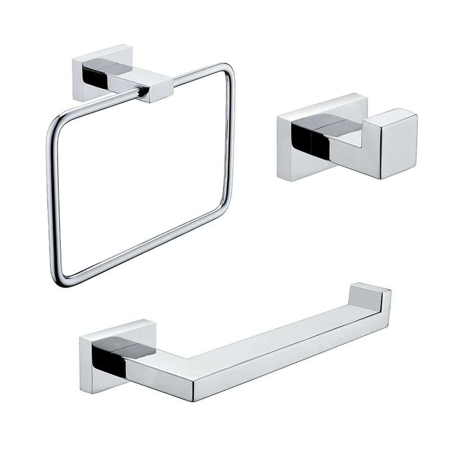 

12''Towel Bar Toilet Paper Holder Towel Ring Robe Hook Bright Wall Mounted Bath Hardware Accessory Set