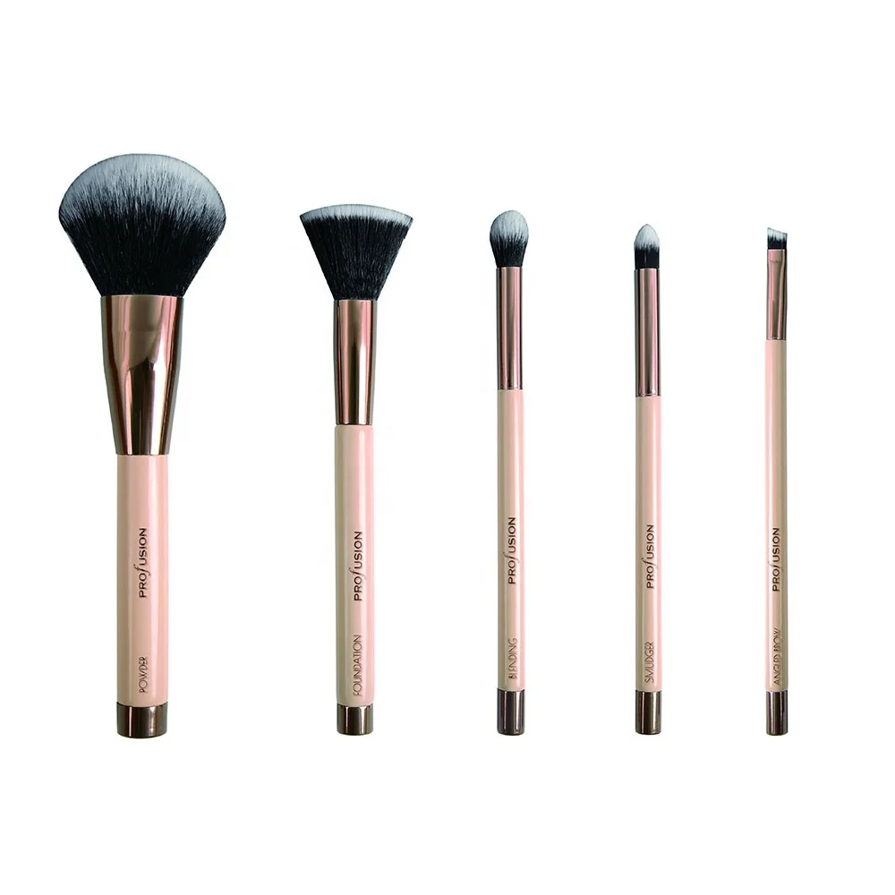 

Best design 5 pcs Beige brushes set, Dark cream color with Smudge blush powder professional cosmetic brush