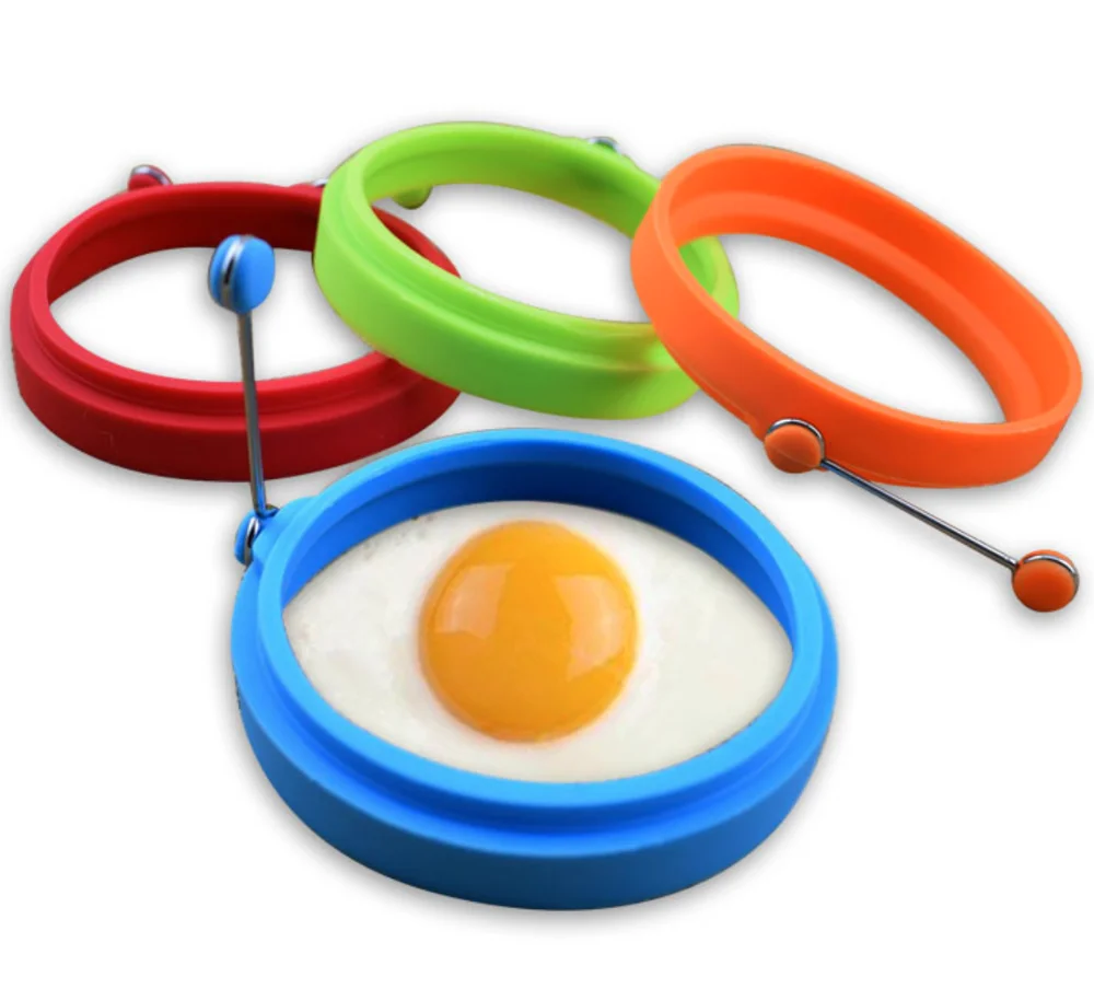 

H820 Home Kitchen Multi Functional Pan Cake Eggs Cooking Mould With Handle Multi Colour Round Silicone Fried Egg Rings