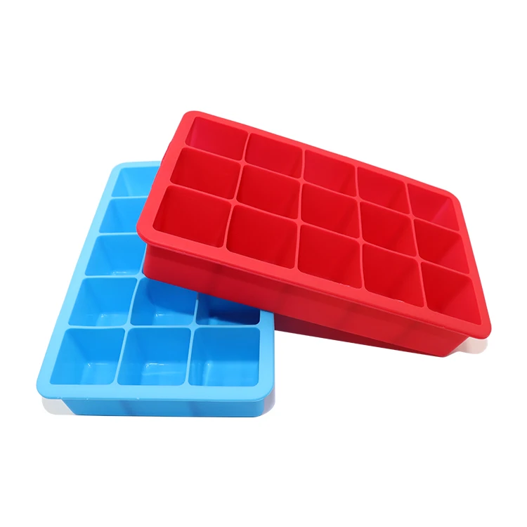 

15 Grids BPA free Silicone Freeze Mold Ice Cream Mold Whiskey Ice Tray Cocktail Silicone Ice Tray Mold, Red,orange,blue,green