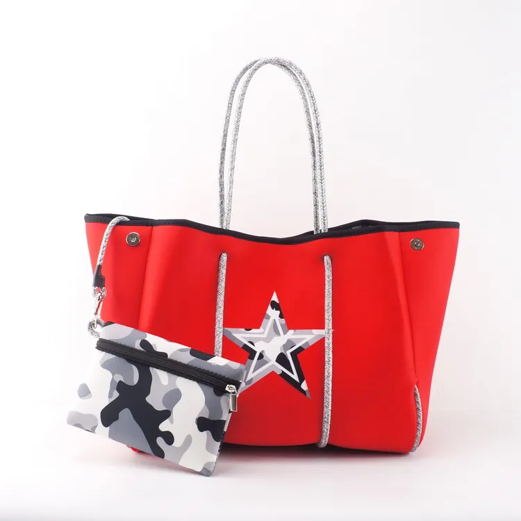 

free shipping 2021 Hot selling perforated neoprene bag beach bag tote bags for women