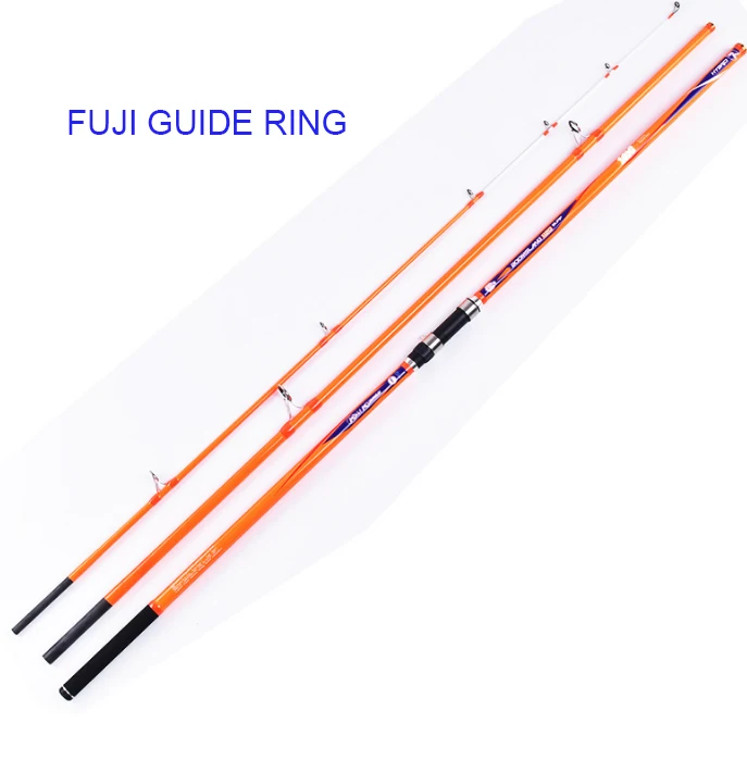 

3 Section Surfcasting Rod Surf Rod 4.2m FUJI Guide Ring Carbon Fiber Fishing Rods, Orange