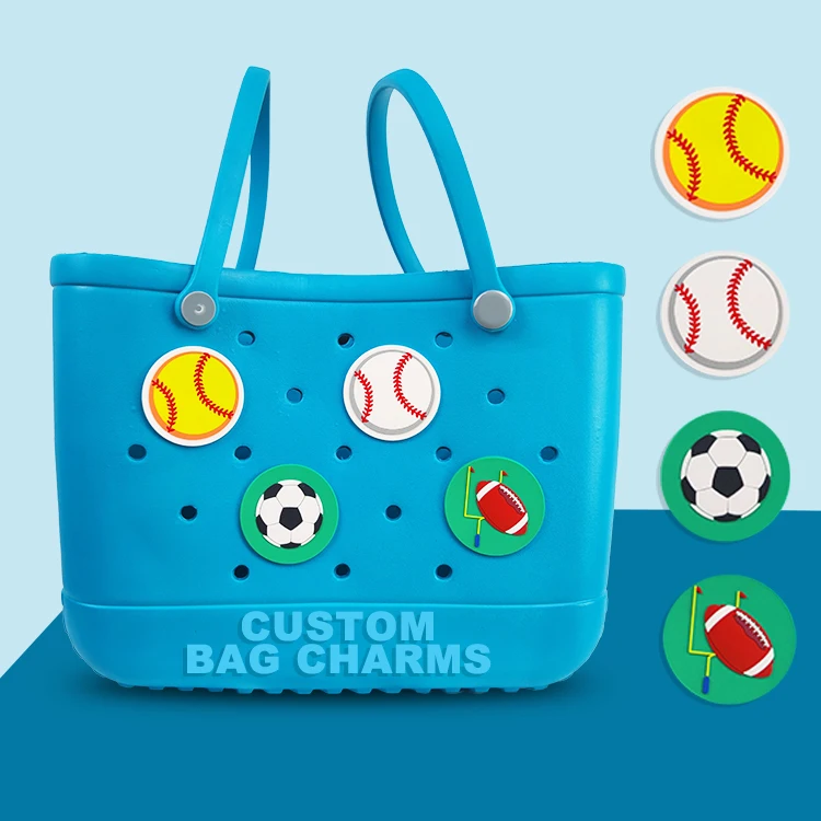 

Custom Brand Softball Baseball Letters Mom Boy Flag Anchor Fruit Flower Animal Beach Large Shoe Accessories Bogg Bag Charms Croc, Pantone color is available