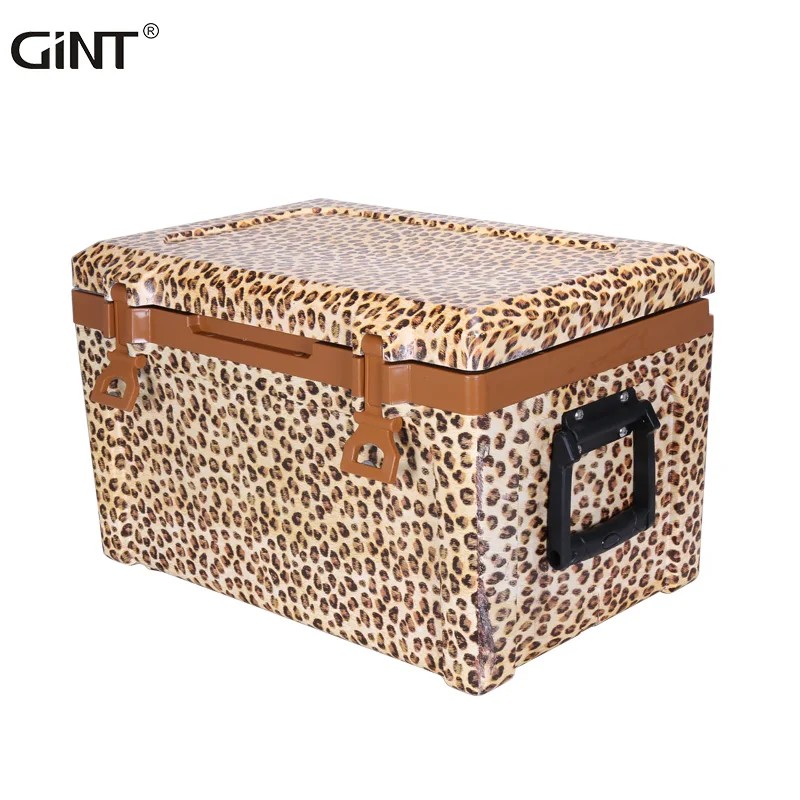 

GiNT 50L Wholesale Factory Direct PP Plastic EPS Foam Leopard Fashion Design Ice Chest Cooler Box for Outdoor Camping, Customized color