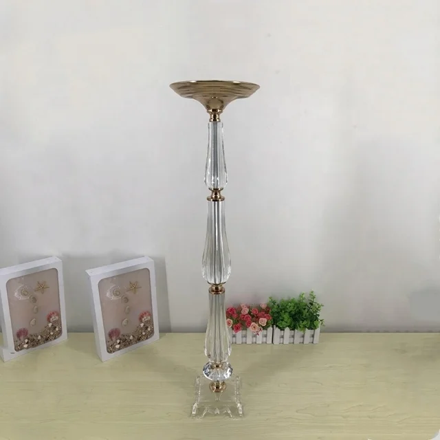 

free shipping) Acrylic Cylinder Vase Clear Round Plastic Wedding Table Road Lead Flower Vase sunyu1641, Gold/sliver mental