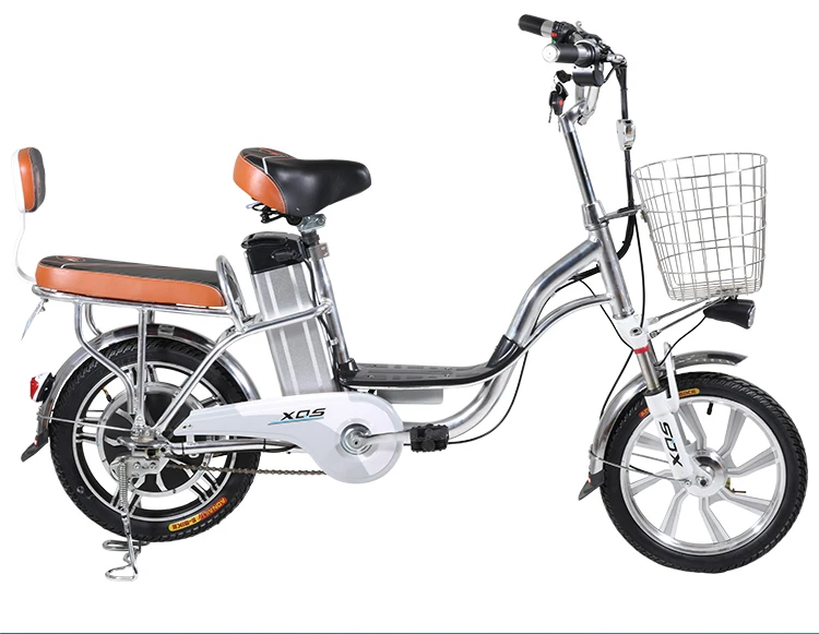 Aluminum Alloy Delivery Electric Bicycle 16" Wheel Electric Bike 12 Ah 48 V Removable Battery