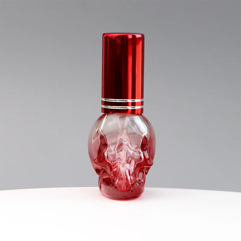 

Online customized skull glass 8ml mini refill spray unique perfume bottles in stock