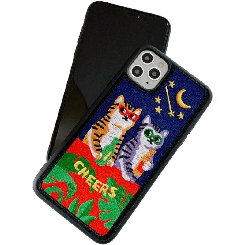 

Hot Selling New Arrival Embroidered Leather Smart Phone Case, Pink