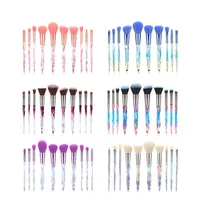 

10 Pcs Crystal Handle Makeup Brush Set Cruelty Free Transparent Acrylic Diamond Makeup Brushes Private Label