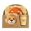 2019 Hot Sale Animal Eco-friendly Baby Feeding Bamboo Fiber Tableware Set