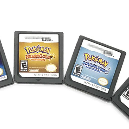 

Free Shipping Video Games Cartridge Cards Pokemon HeartGold SoulSilver EUR USA Version for DS game, Colorful