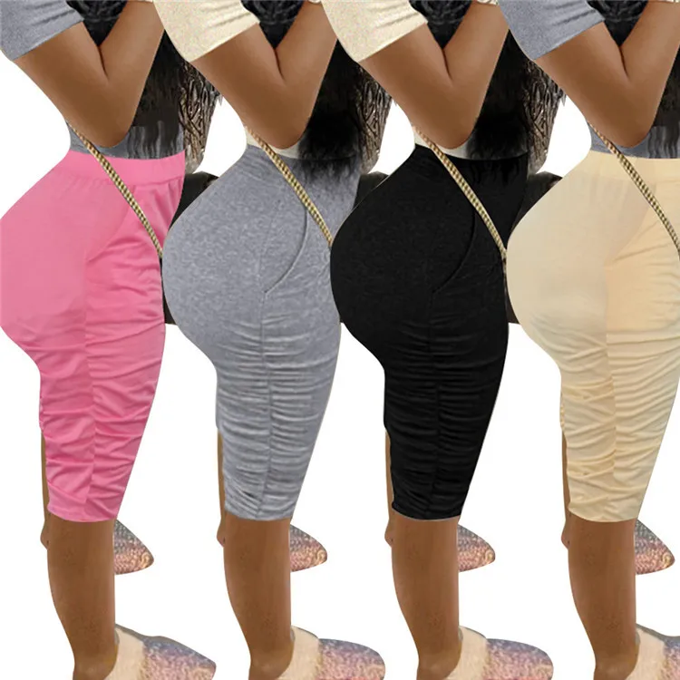 

2020 Fashion cotton Pleated bagged Club sexy women shorts, Custom color