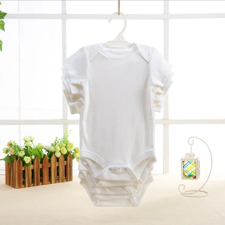 

Unisex Baby 5-Pack Short-Sleeve Plain White Romper Bodysuit