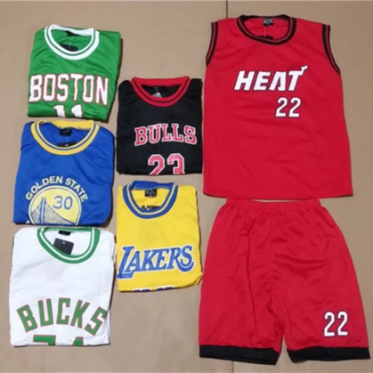 

2.8USD BT171 Yiwu Amysi Garments wholesale Mix color  children summer sports wear kids boy basketball suits Jersey set, Mix color same as picture