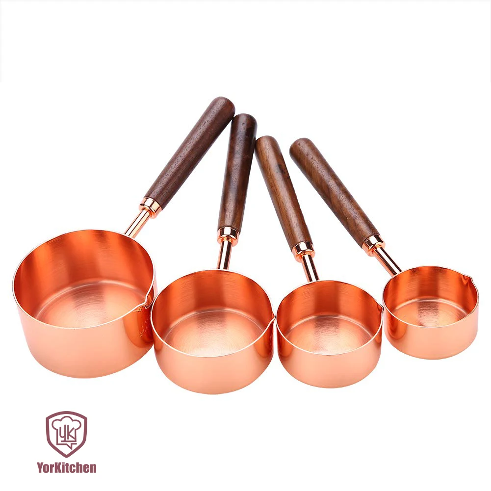 

Walnut Handle 8 Pcs Stainless Steel Measuring Cups Spoons Set