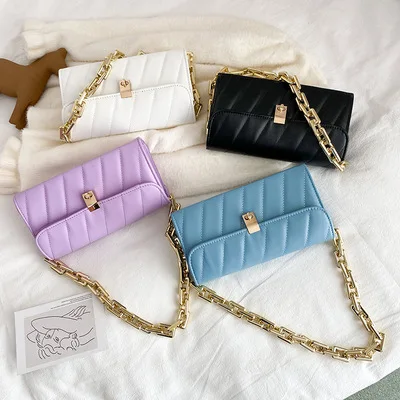 

amazon top seller golden chain Female Shoulder Bag Elegant Flap Daily Crossbody purses handbags for women, Customizable