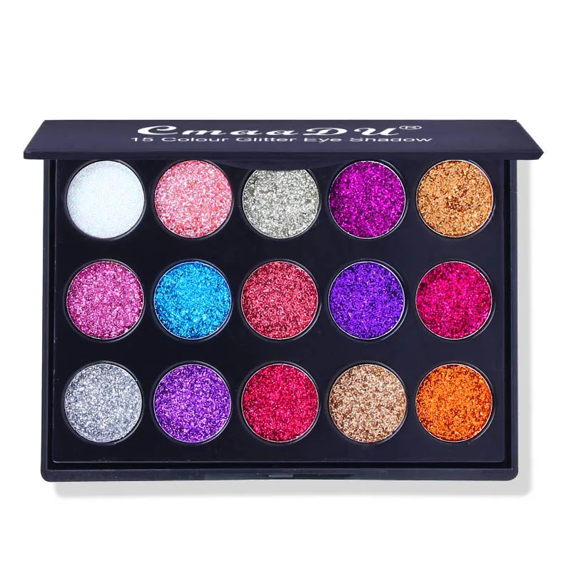 

Wholesale Pigment Eyeshadow 15 Color Glitter Eyeshadow Pallette Plastic Eyeshadow Palette, 15 colors