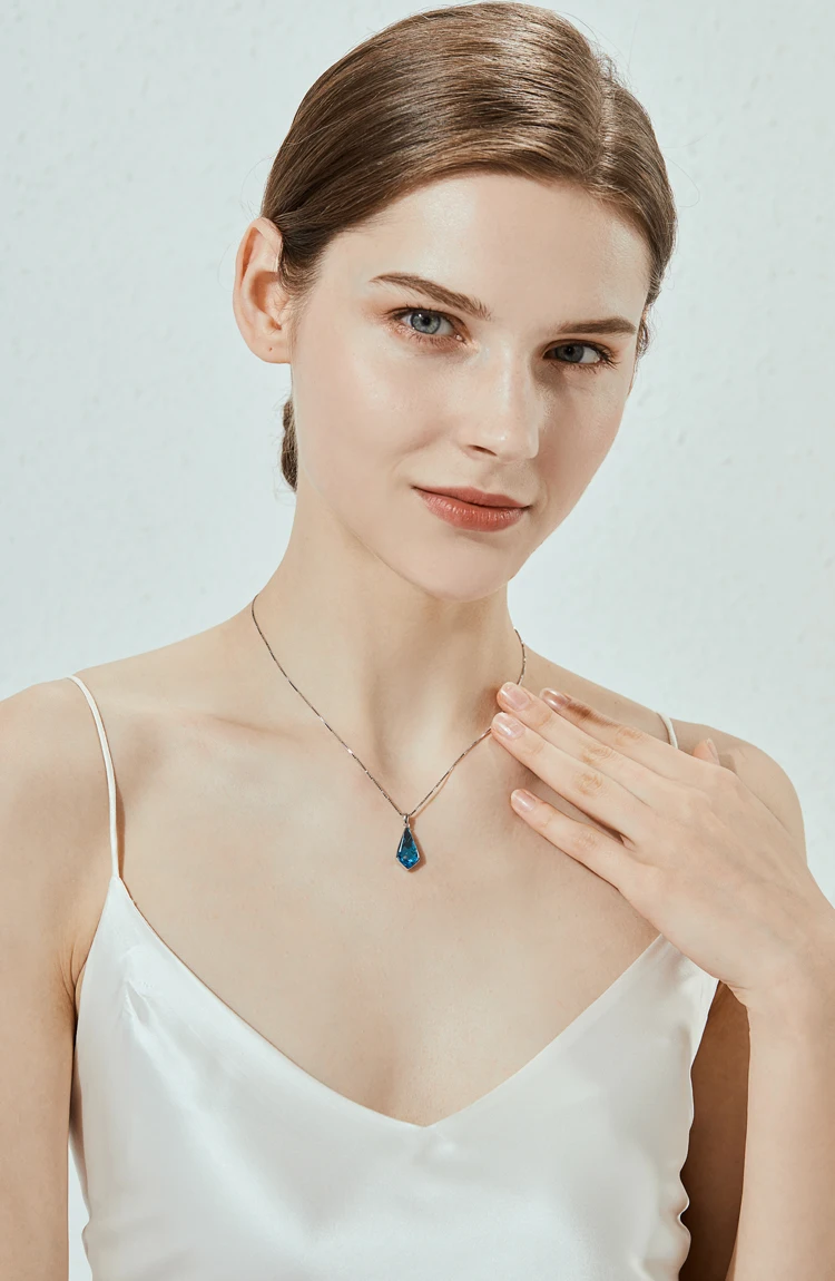 Luxury Custom Crystal Necklace Pendant 925 Sterling Silver Jewelry Gold