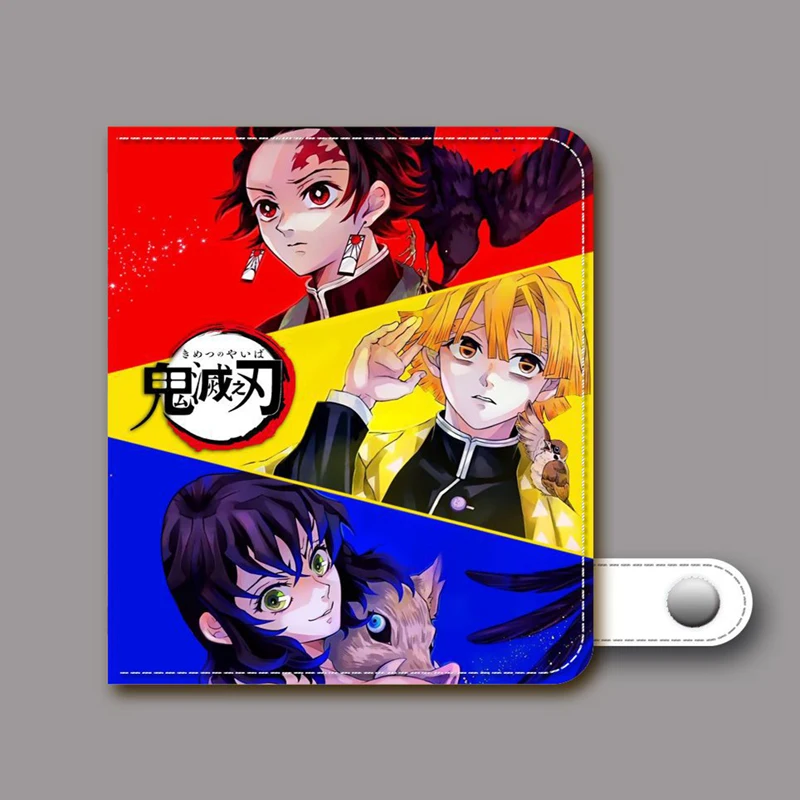 

Professional PU PVC Wallets Supplier Japanese Anime Wallet Multifunctional Waterproof Two-fold Coin Purse Demon Slayer Wallet