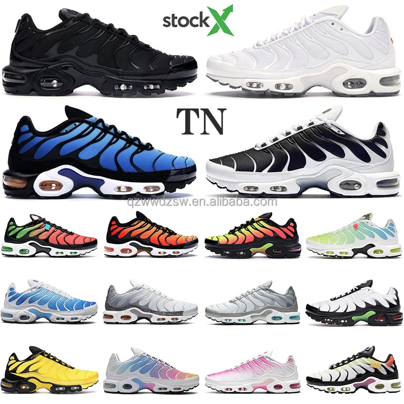

In Stock X Brand Sneakers New Authentic Cushion MAX Plus TN SE triple black white Hyper Blue Men Running Shoes Outdoor Sneakers