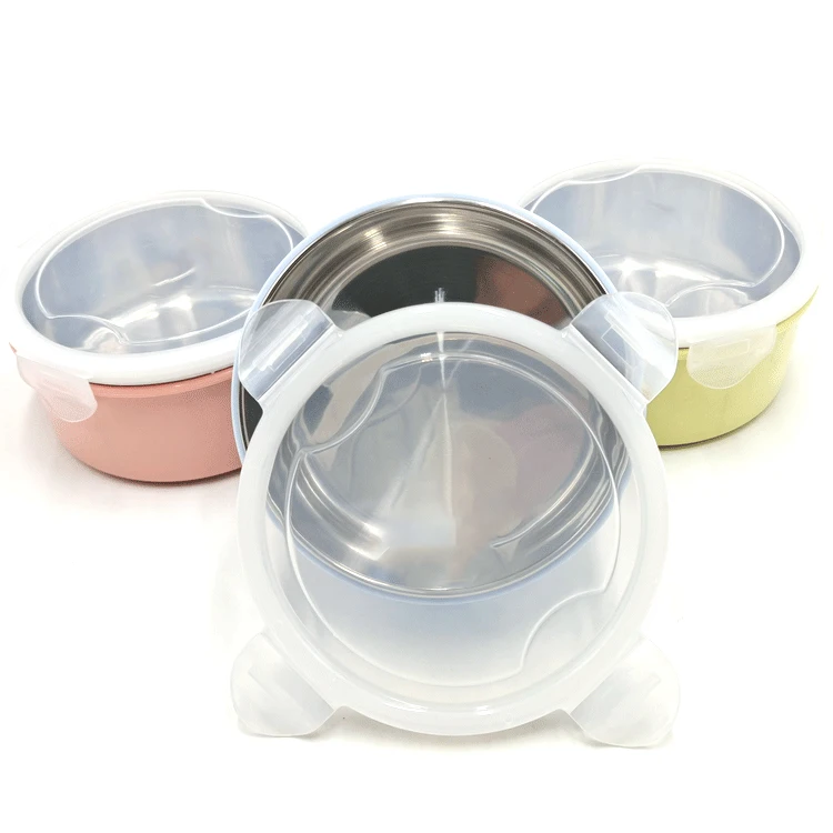 

Classic High-quality Durable Kids Stainless Steel Lunch Food Box, Pink green blue