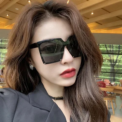 

Newest fashion luxury women men shades square oversized sunglasses 2021, 7 colors