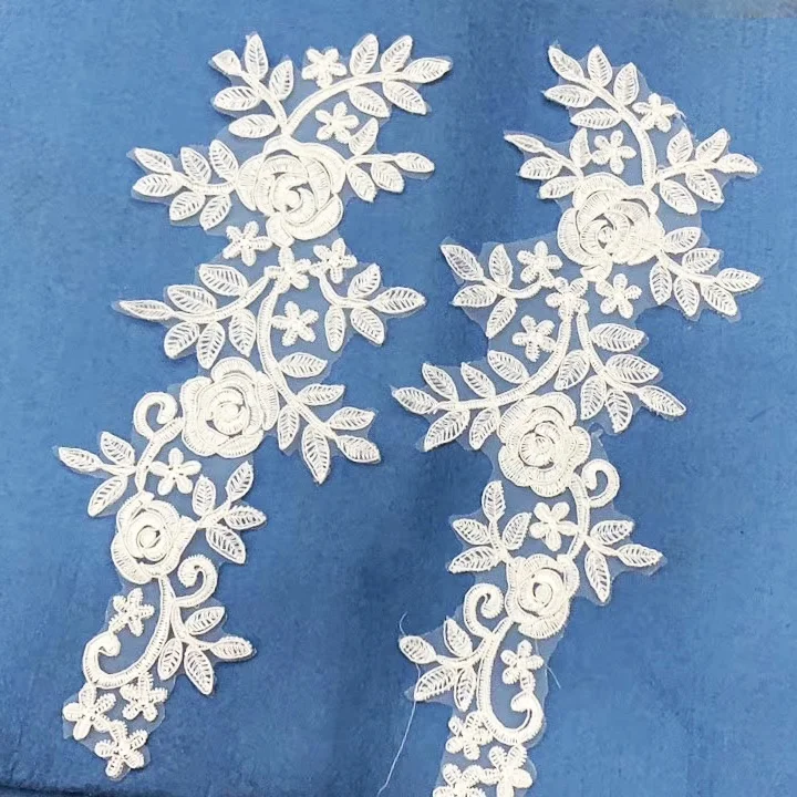 

Hot selling bodice lace embroidered appliques for garment, Accept customized color