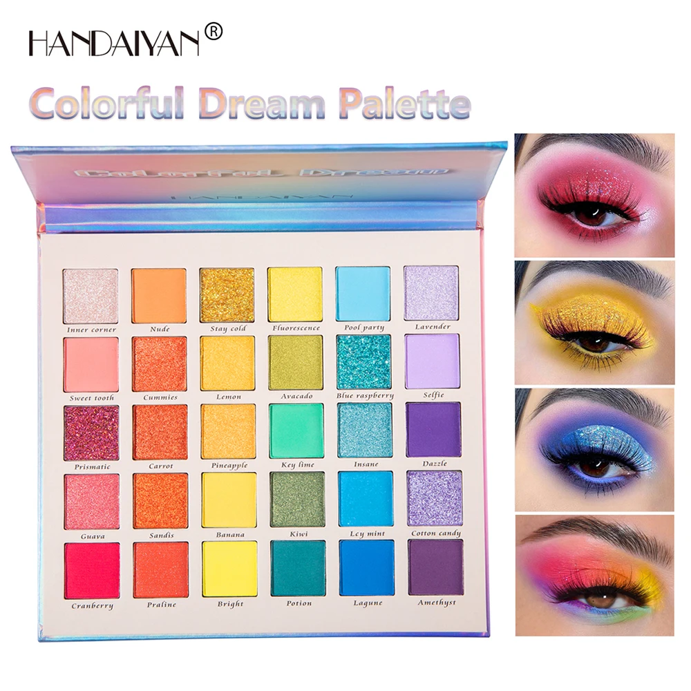 

Handaiyan 30 color mixing colorful dream mega rainbow matte pearl large eyeshadow eye shadow palette eyeshado