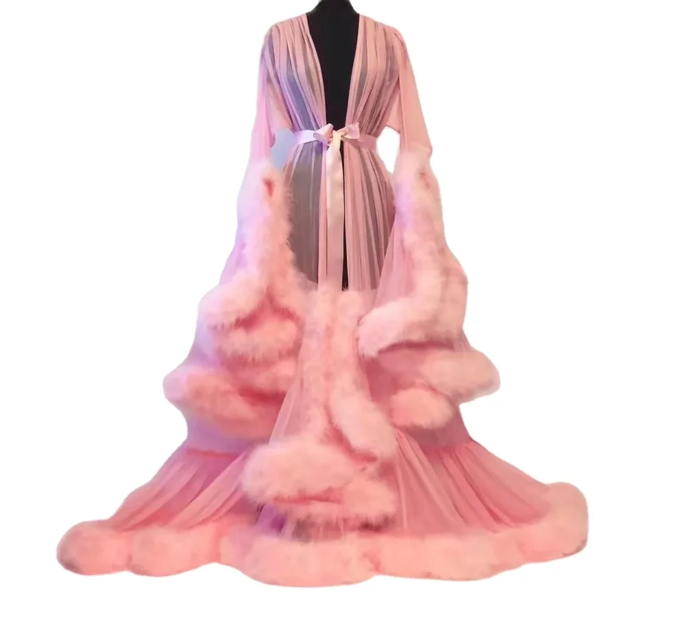 

Sexy feather flared sleeve tail dress Plus Size Dress for women