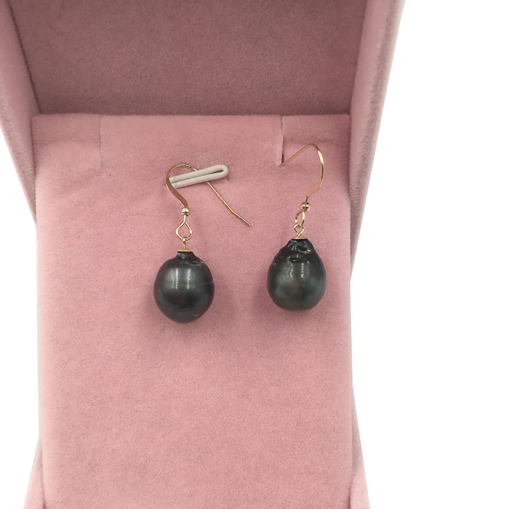 

nature tahitian sea salt pearl earring,fashion 14K gold filled drop earrings for wedding 9-12 mm baroque pearl