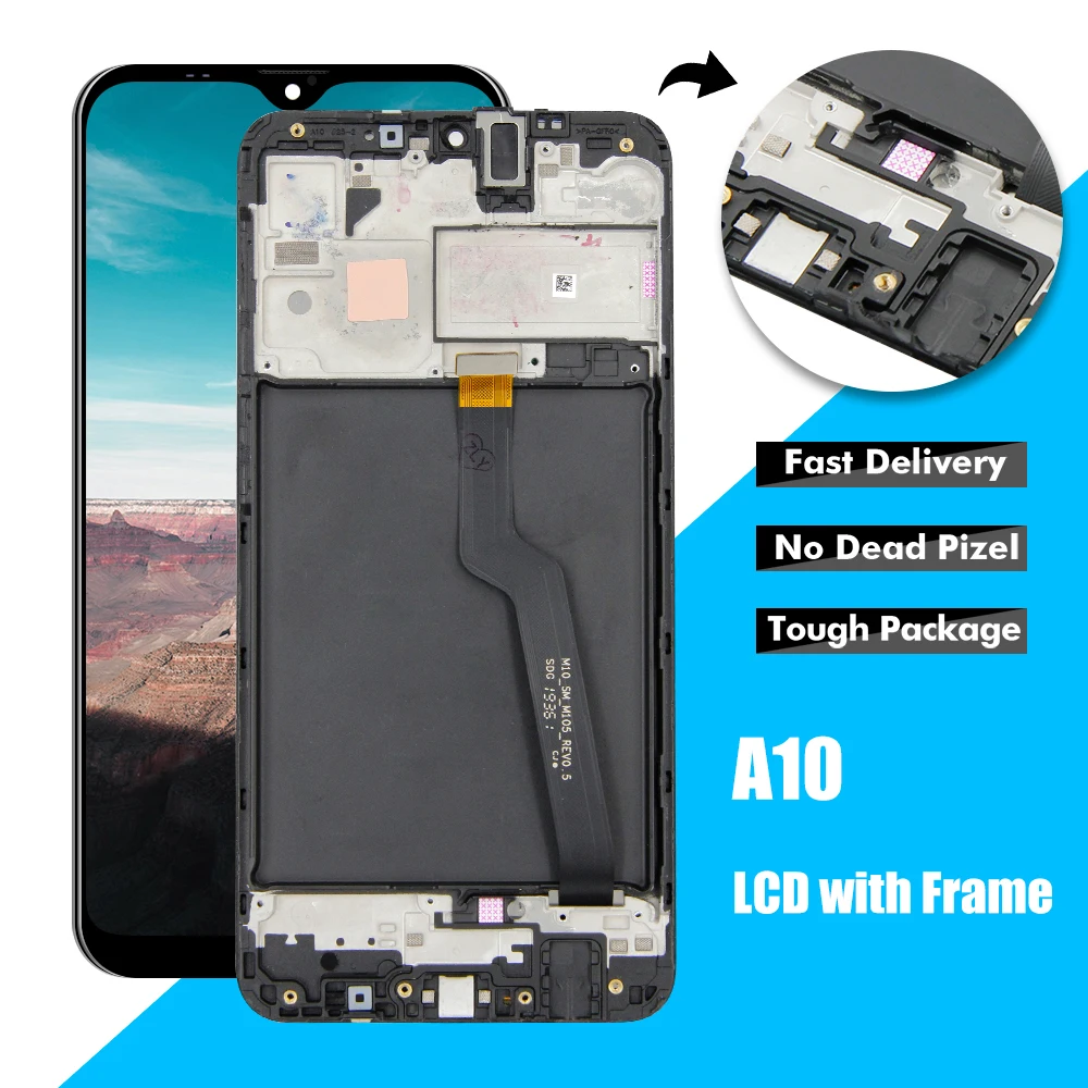 

A10 lcd touch screen digitizer WIth Frame For Samsung Galaxy A105 A105M SM-A105F A10 display Original 6.2"