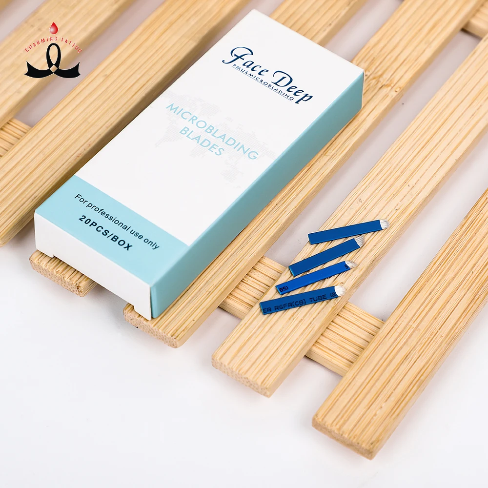 

High Quality Dark Blue 0.16mm Disposable Microblade Eyebrow Tattoo Hand Tool