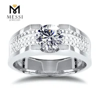 

Messi Custom Design Jewelry Diamond Wedding Ring 14K 18K White Gold Moissanite Men Ring