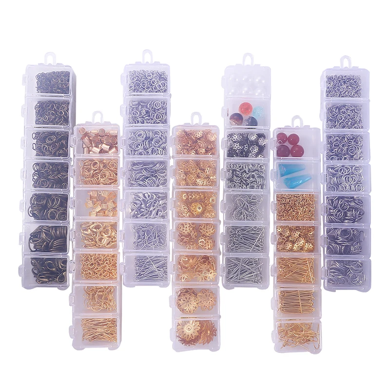 

1 Set Beads Charms Tassels Jump Ring Earring Hook Earring Clasps Jewelry Finding Accessories Kit For Earrings Making diy kit, Multicolor
