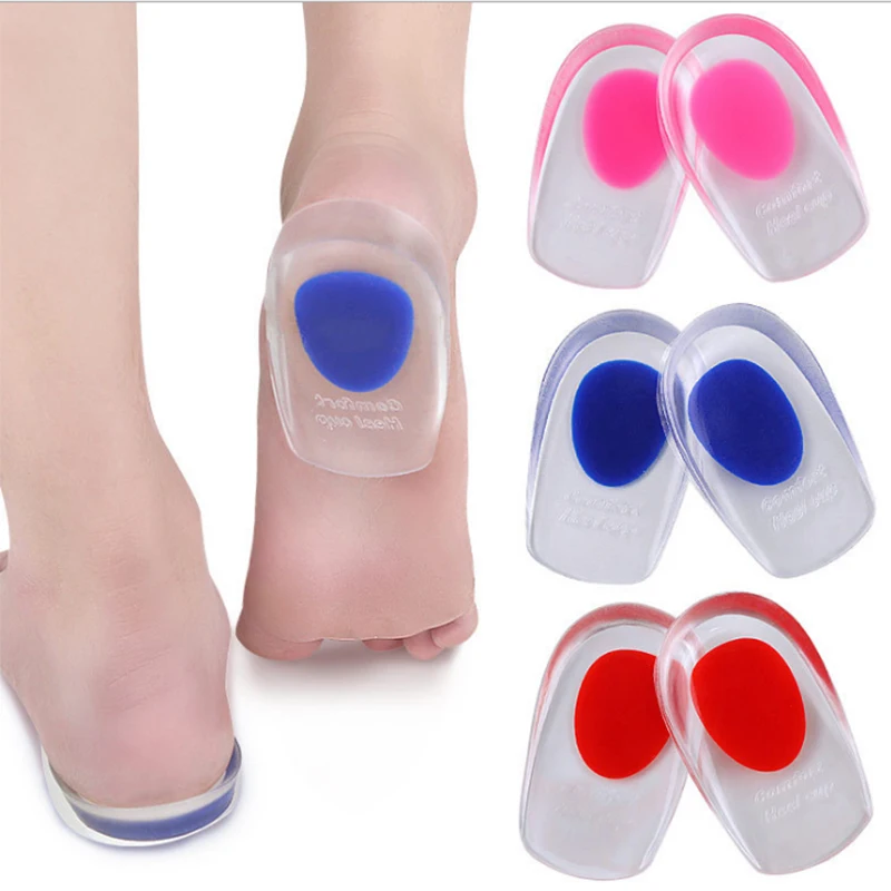 

Soft Silicone Gel Insoles for heel spurs pain Foot cushion Foot Massager Care Invisible Heightening Silicone Insole, Transparent