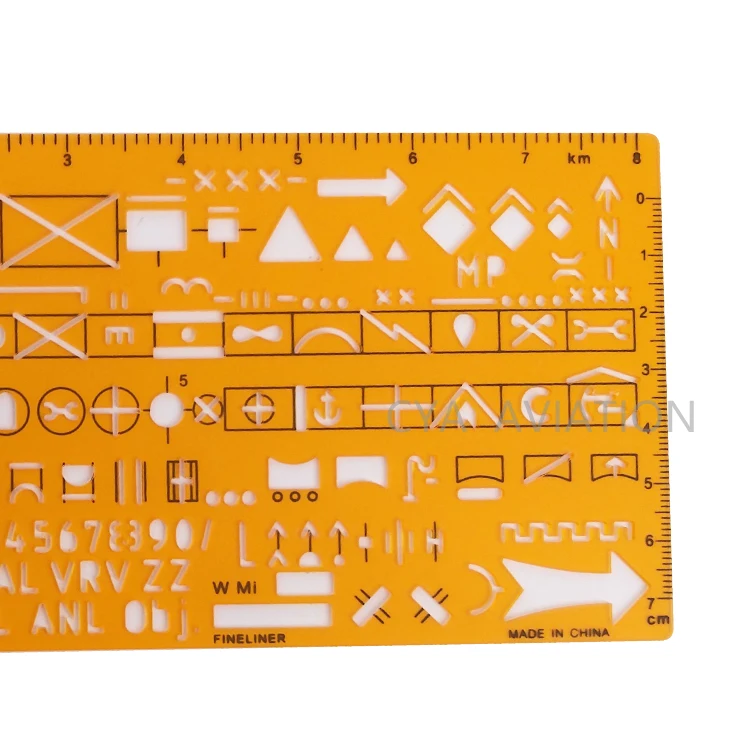 
Chinese Manufacture Plastic Military Ruler special purpose Drawing Template for soldiers training #8353 