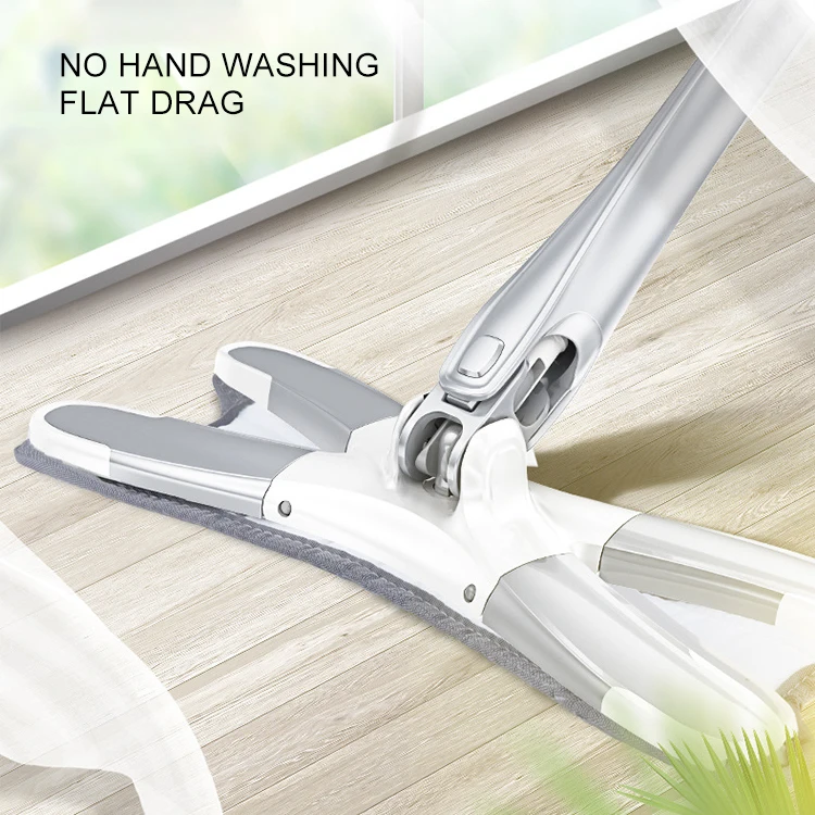 

Hand-free Washing Flat Wet And Dry Household Rotary Mop, White