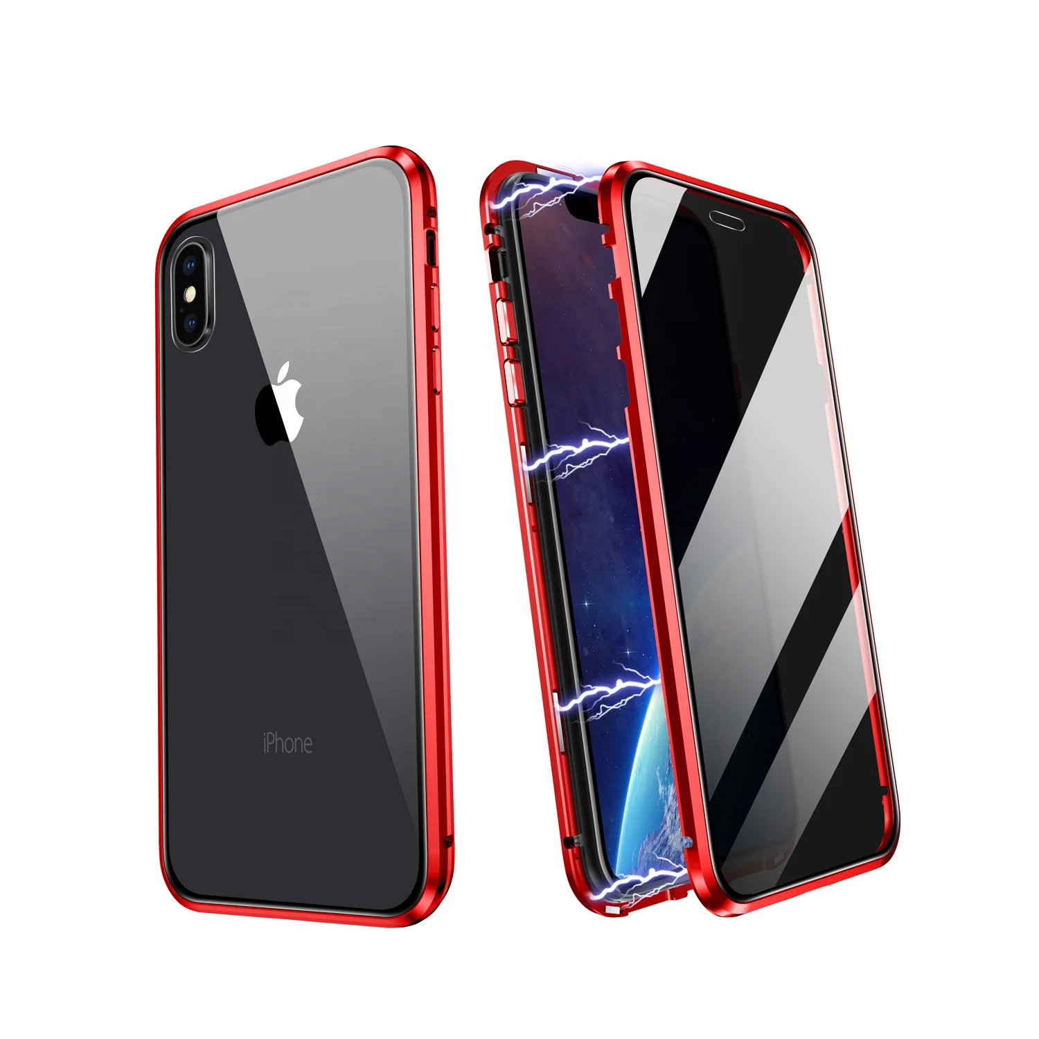 

ZHIKE for Funda iPhone Coque iPhone Anti-Spy Tempered Glass Magnetic iPhone XS Max New Phone Case 2021 Mobile Phone Bags, Black,green, red, gradient color
