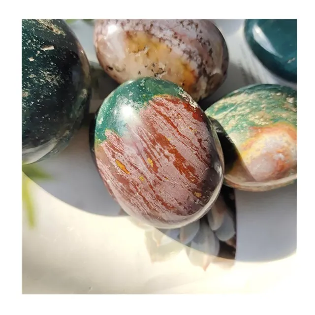 

natural crystal quartz polished healing ocean jasper crystal palm stone for sale