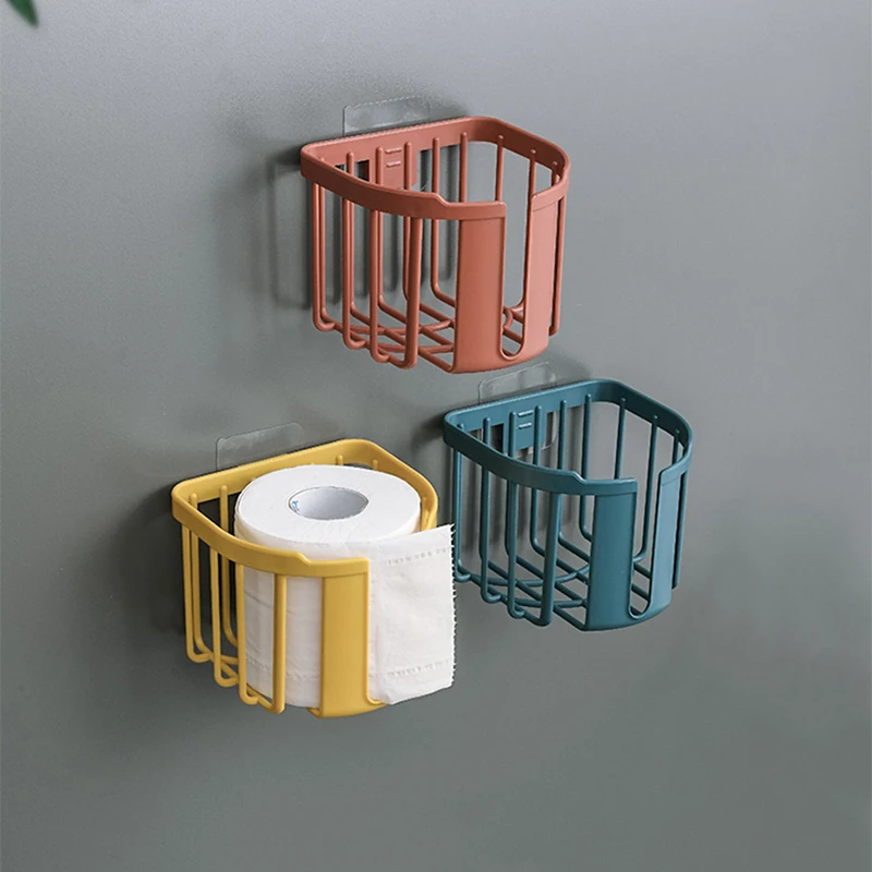 

Hot Selling Wall-mounted Tissue Paper Holder Multifunctional Hollow Design Paper Roll Holder