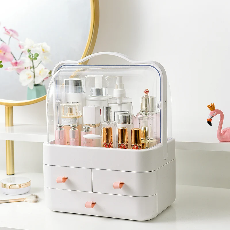 

Transparent Portable Cosmetic Plastic Organizer Box Clear Makeup container Storage Drawer Container