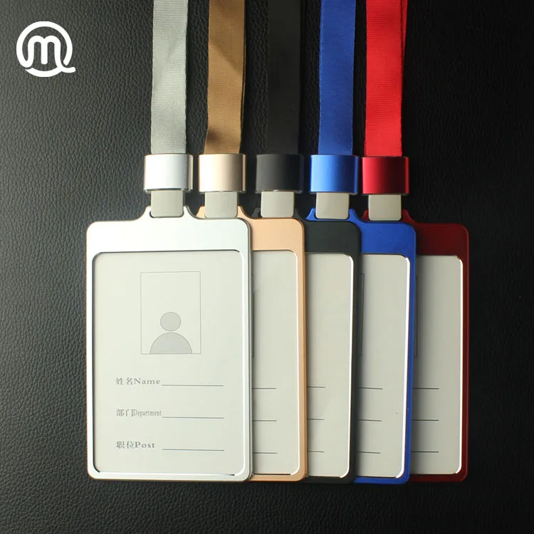 

High quality colorful metal Identity card holder for wholesale with lanyard, Red.silver.gold,grey,black.blue